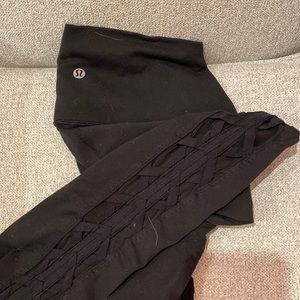 Lululemon leggings with mesh detail on the side